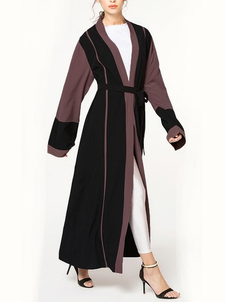 (S-5XL) Kierra Colourblock Maxi Jacket (EXTRA BIG SIZE)