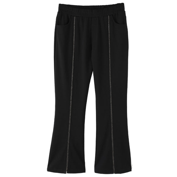 Plus Size Diamante Capri Bell Leg Pants