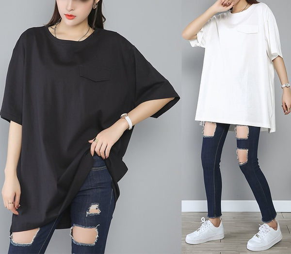 Plus Size Oversize Cotton Short Sleeve T Shirt Top (EXTRA BIG SIZE)