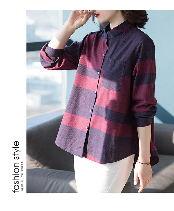 Lenke Plus Size Shapes Long Sleeve Shirt Blouse