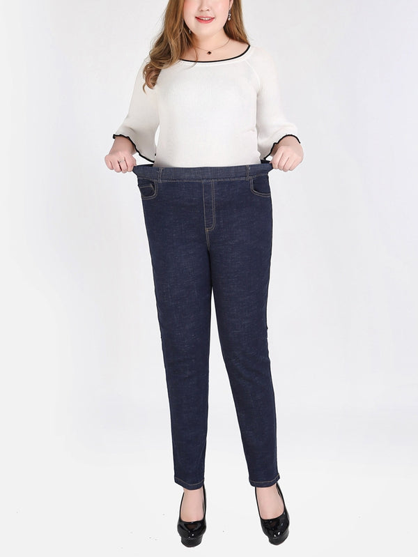 Plus Size Long Skinny Jeans (Black, Dark Blue, Light Blue) (EXTRA BIG SIZE)