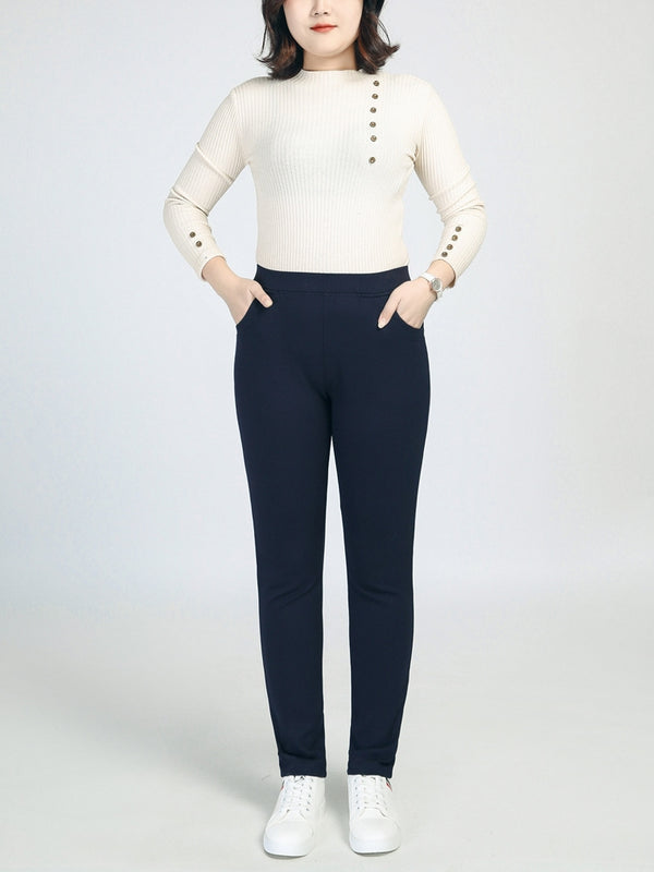 Plus Size Stretchy Skinny Long Pants (Blue) (EXTRA BIG SIZE)