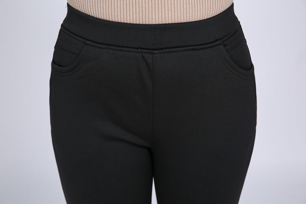Plus Size Winter Fleece Inside Thermal Leggings Long Pants (Black) (EX –  Pluspreorder