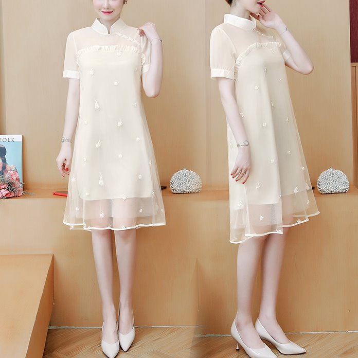 White sheer discount plus size dress