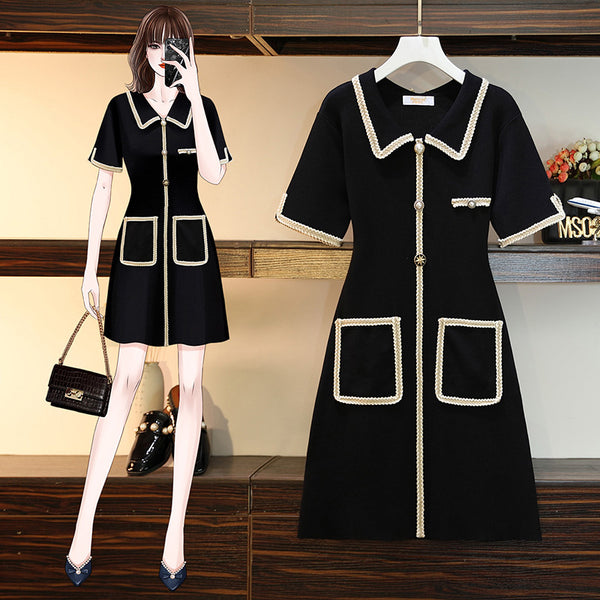 Plus Size Black Chanelesque Shirt Dress