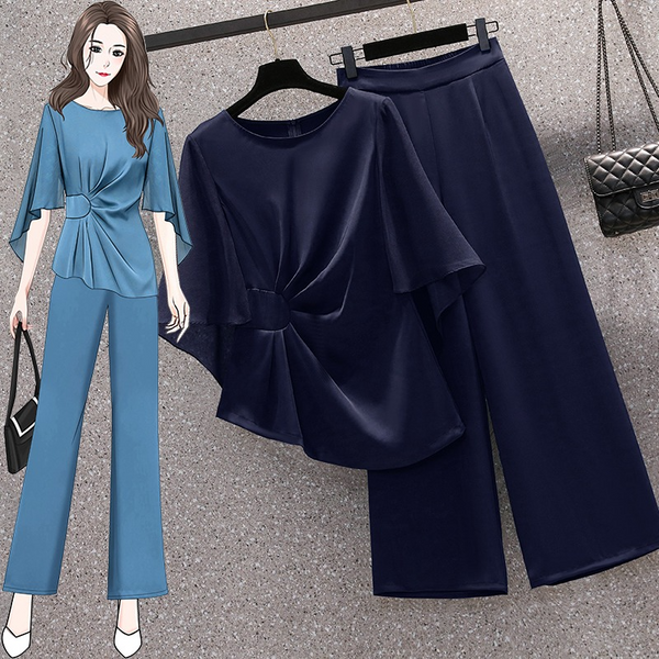 Plus Size Blouse And Pants Set