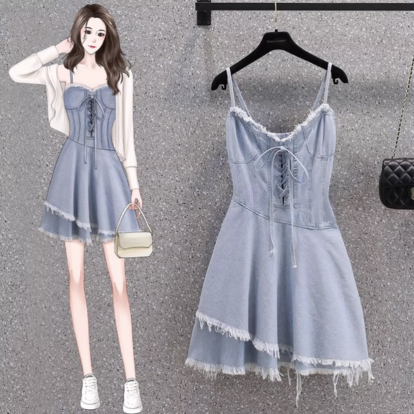 Plus Size Denim Corset Dress