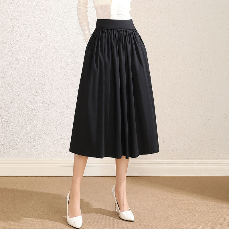 Natalia Plus Size A-Line Pleated Skirt
