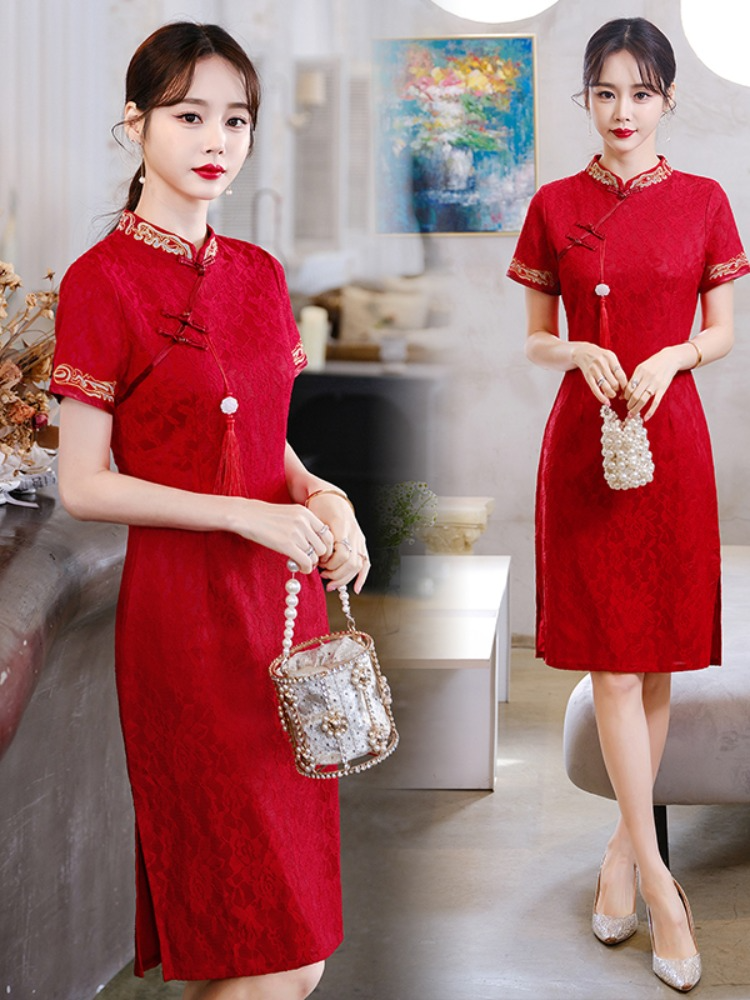 Plus Size Gold Embroidered Cheongsam Qipao Dress – Pluspreorder