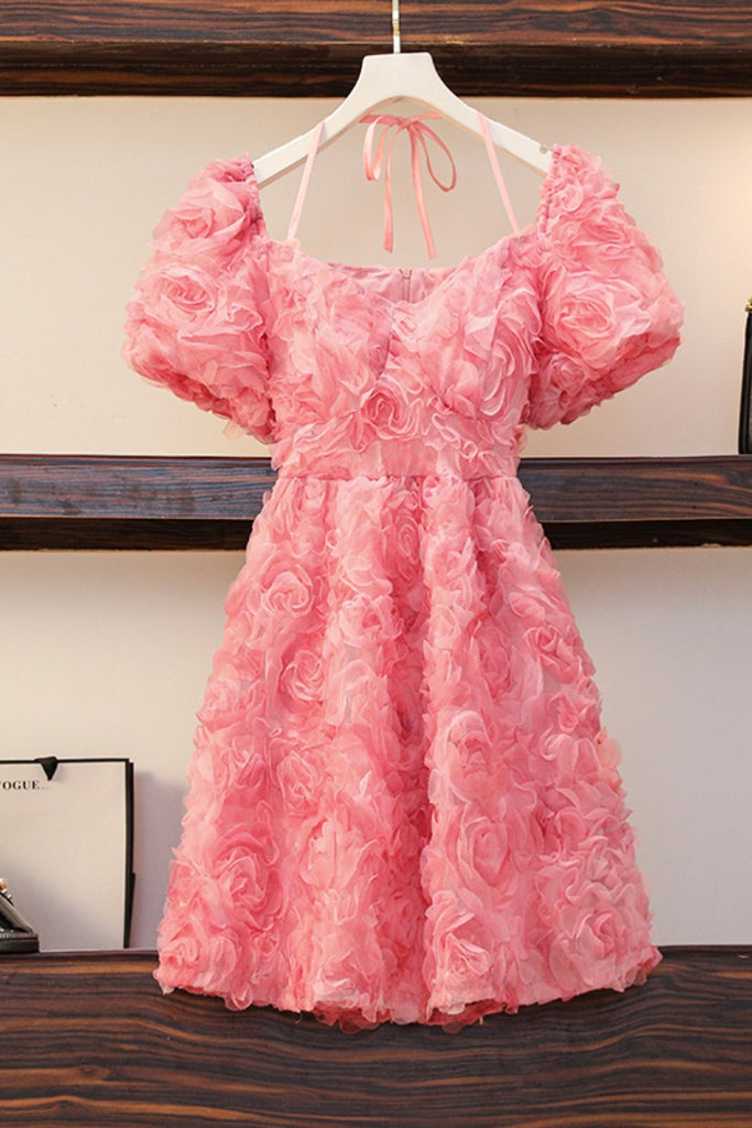 Plus Size Halter Textured Roses Formal Dress – Pluspreorder