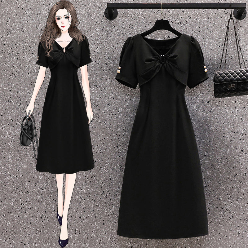 Fancy Korean Design WIth Great Style Dori Belt Black Dress