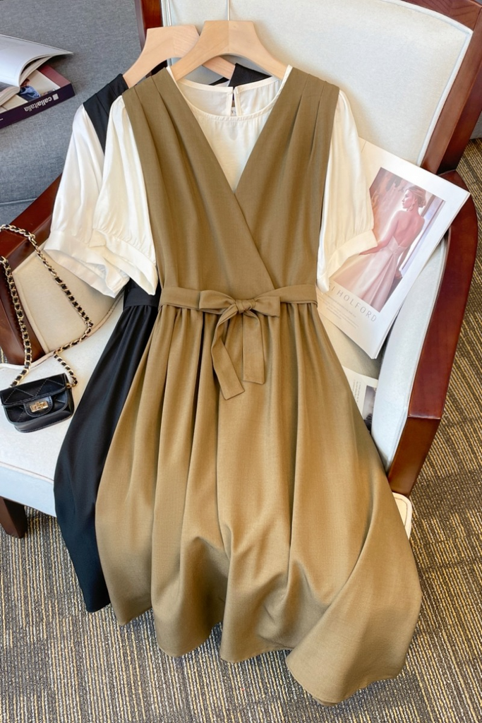 pinafore dress a line Brown Cord Cora Mini Pinafore Dress main image 1