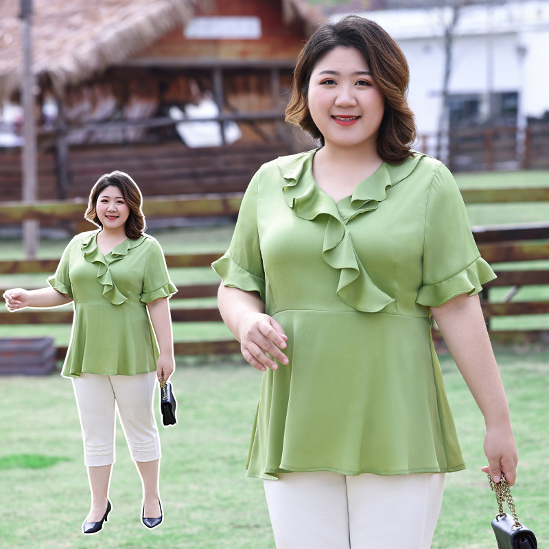 Plus Size Korean Frills Peplum Blouse (Extra Big Size)