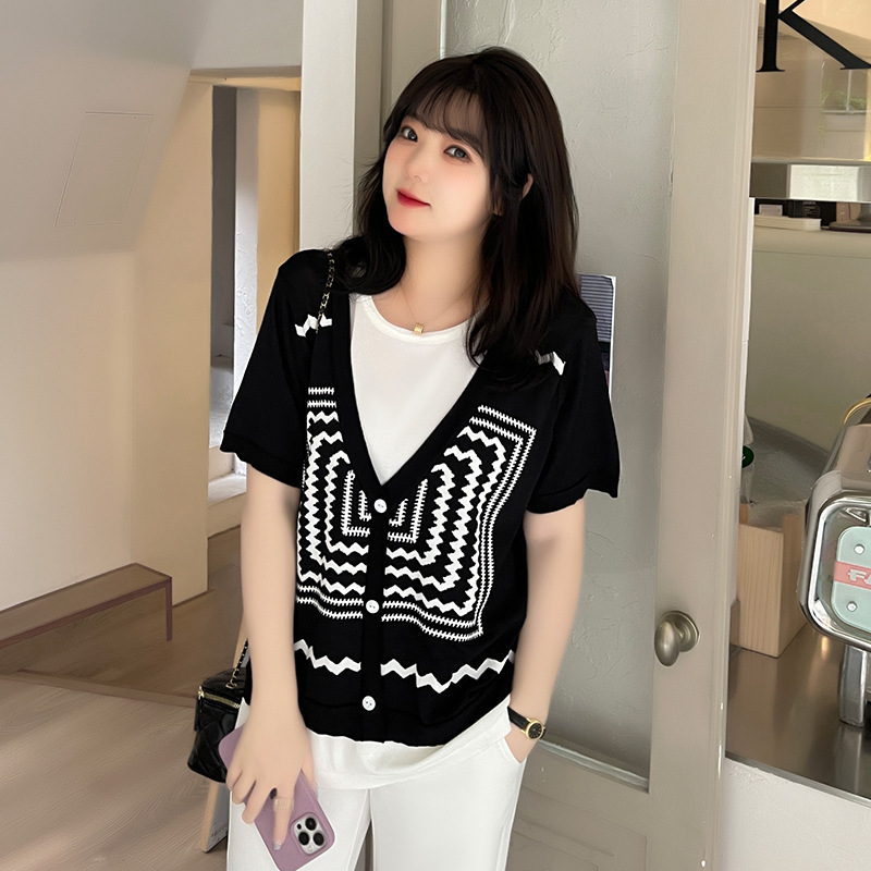 Plus Size Korean Knit Layer Blouse (Extra Big Size)