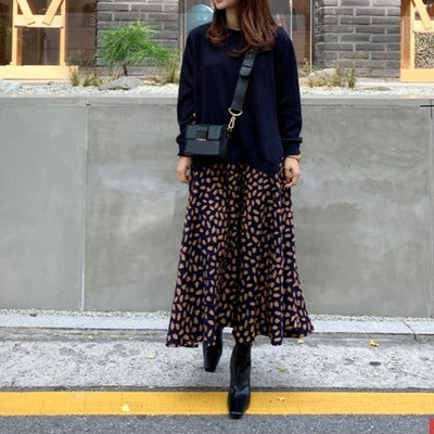 Plus Size Korean Layer Long Sleeve Midi Dress