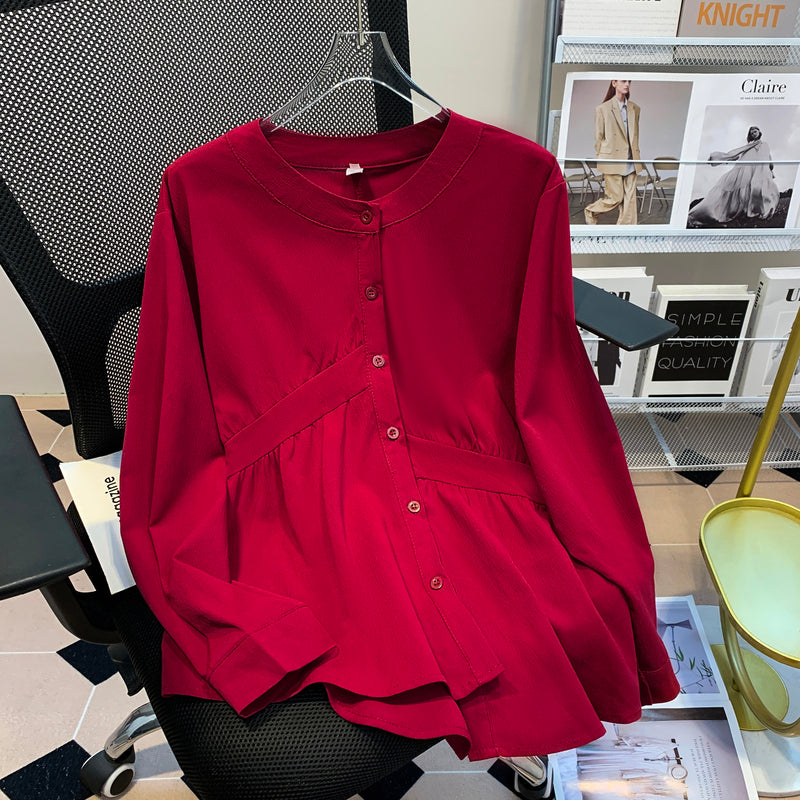 Plus Size Korean Long Sleeve Blouse