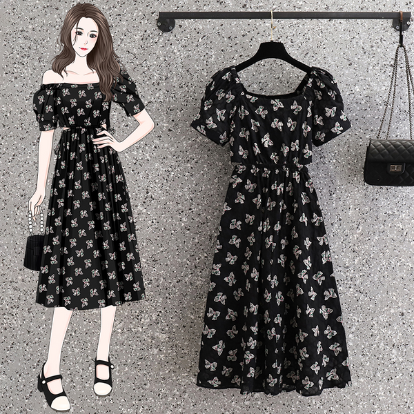 Plus Size Korean Ribbon Off Shoulder Dress – Pluspreorder