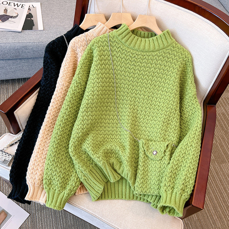 Plus Size Korean Thick Knit Sweater