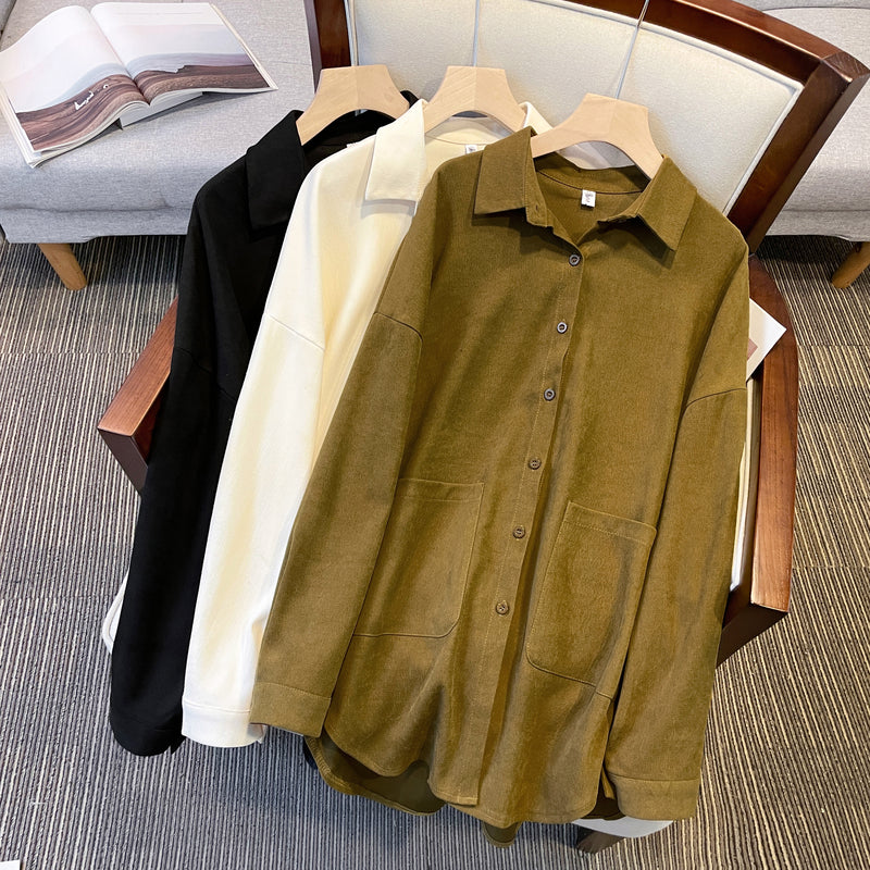 Plus Size Long Sleeve Loose Shirt Blouse
