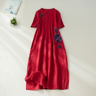 Plus Size Minimalist Modern Cheongsam Midi Dress