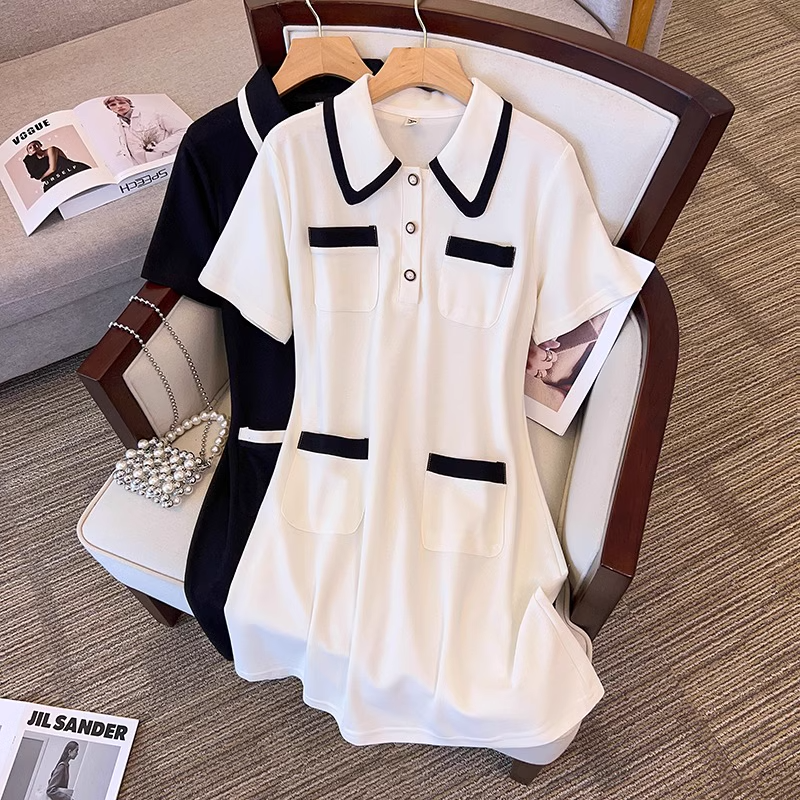 Plus Size Monochrome Chanelesque Shirt Dress