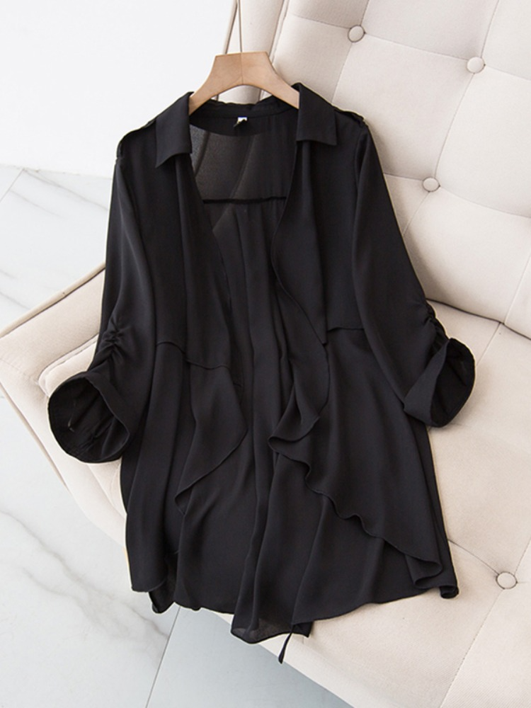 Plus Size Fringe Open Front Jacket