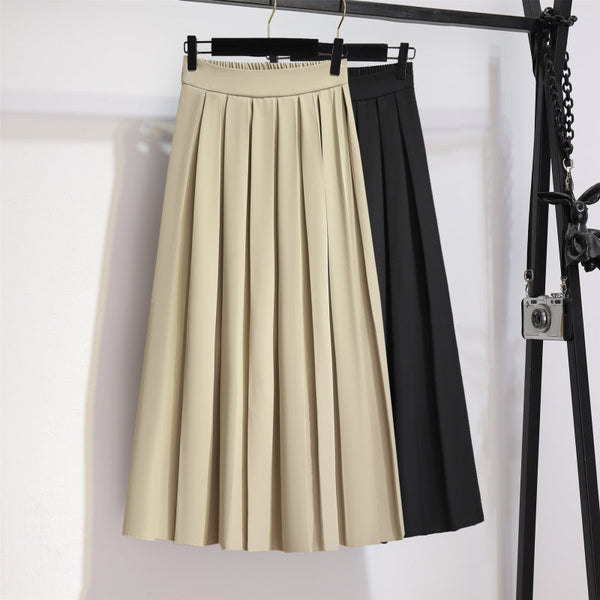 Plus Size Pleat Midi Skirt