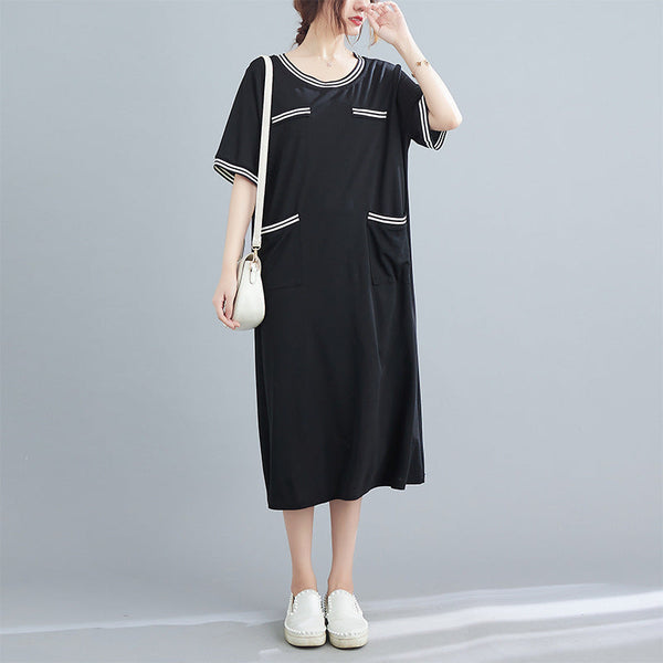 Plus Size Pocket Midi Dress (EXTRA BIG SIZE)