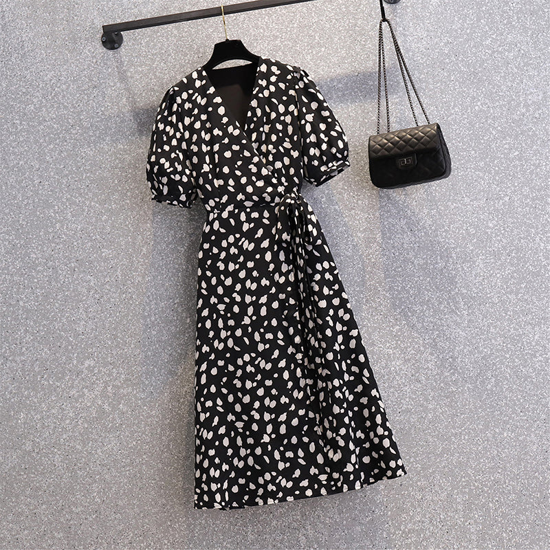 Plus Size Print Wrap Dress