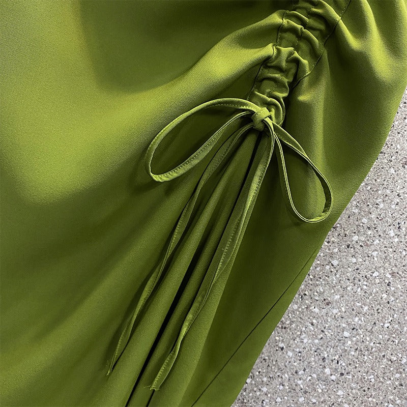 Plus Size Scrunch Square Neck Green Cami Midi Dress Pluspreorder Plus Size Scrunch Square Neck Green Cami Midi Dress Pluspreorder