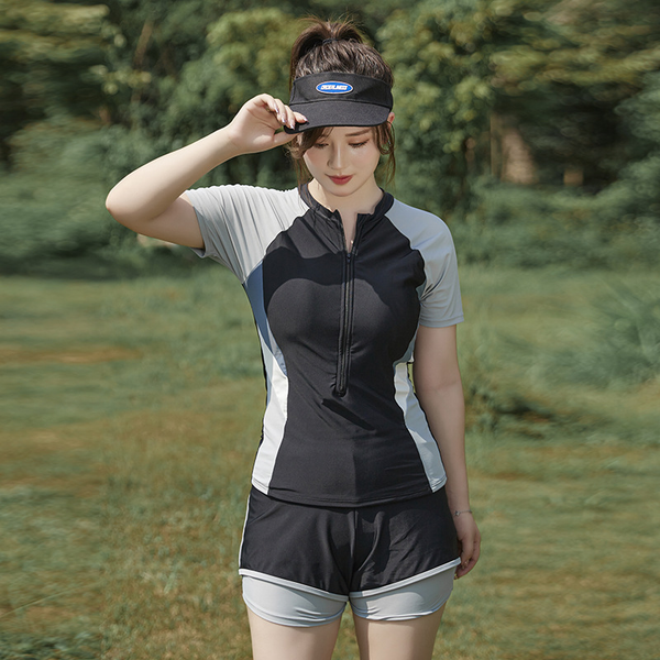 T shirt and shorts swimsuit top