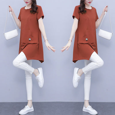 Plus Size Tunic Irregular Hem Tunic Top