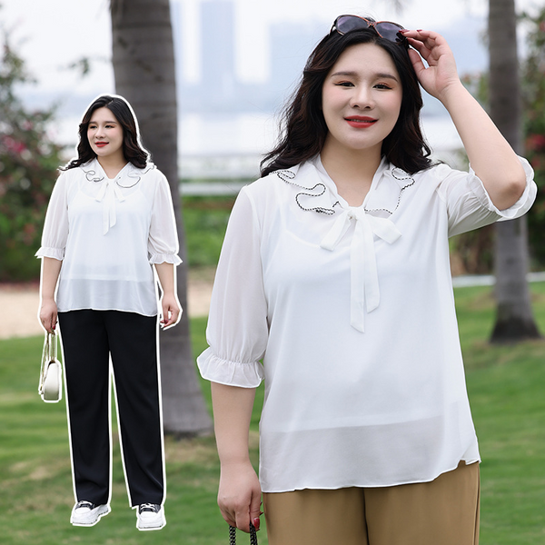 Plus Size White Blouse (Extra Big Size)