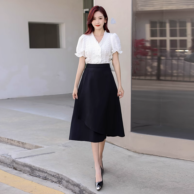 Plus Size Wrap Work Skirt