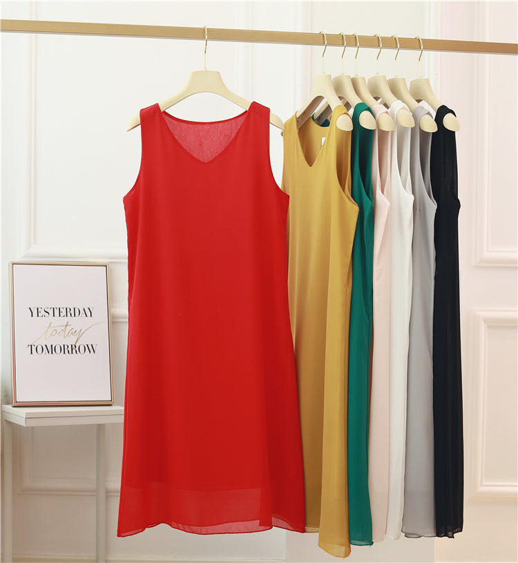 Plus Size Chiffon Sleeveless Dress