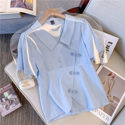 Plus size chinese buttons cheongsam blouse