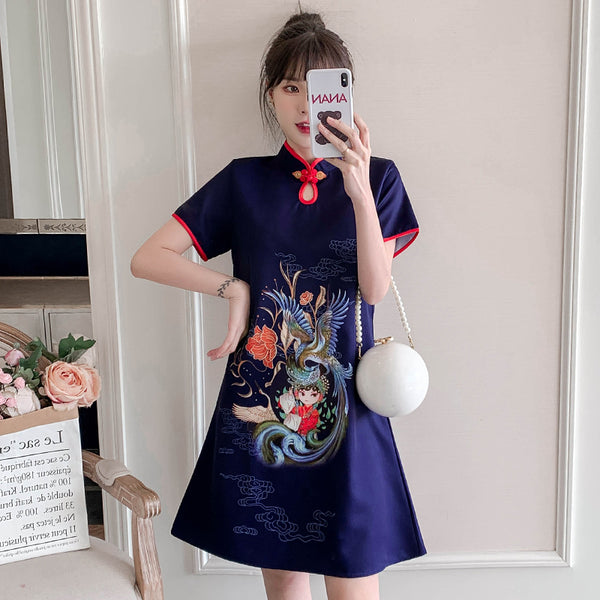 Plus Size Chinese Girl Cheongsam Dress