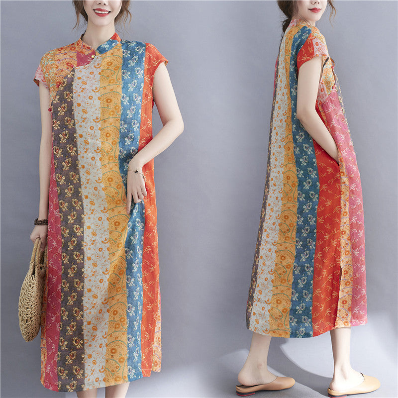 Plus Size Colourful Vintage Cheongsam