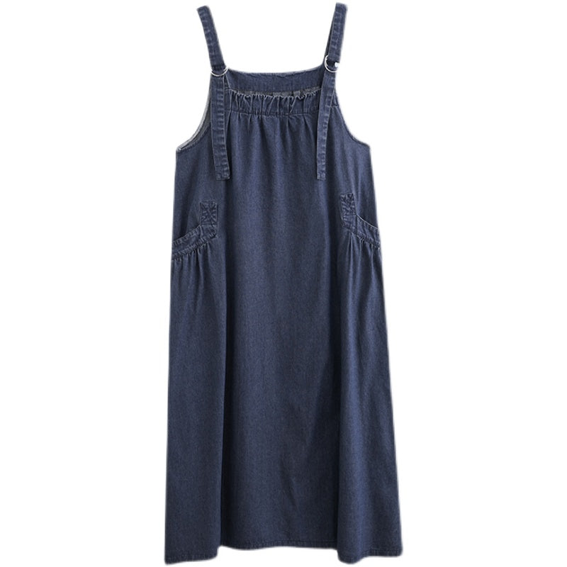 chinese dress ladies Plus Size Denim Maxi Dress – Pluspreorder