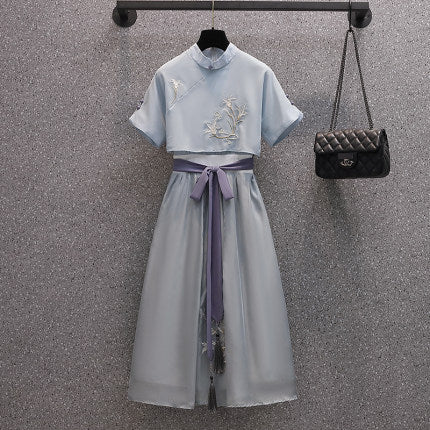 Plus Size Oriental Modern Midi Dress