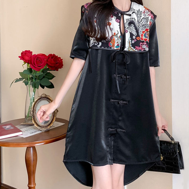 Plus Size Velvet Modern Loose Cheongsam Dress – Pluspreorder