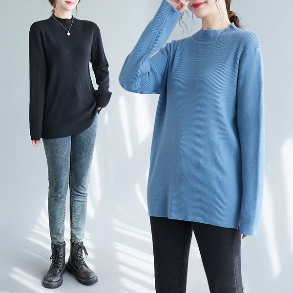 Plus size knit ribbed sweater (EXTRA BIG SIZE)