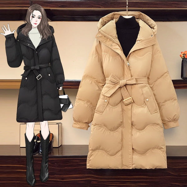 Plus size winter padded long winter jacket