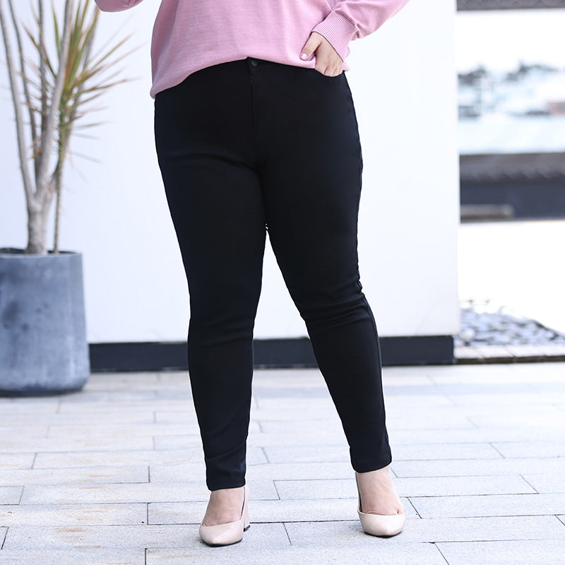 Plus Size Store Women Pink Cotton Leggings (XL)