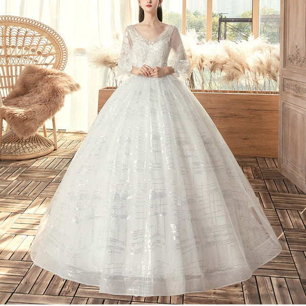 plus size white lace wedding dress