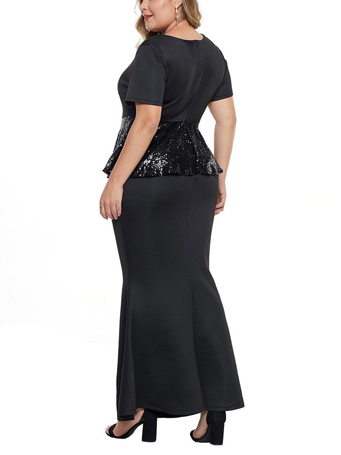 plus size sequin peplum dress YWDJ Sequin Dress for Women Plus Size Dress for Women Long Sleeve Casual Crewneck Sequin Peplum Sparkly Wrap Summer Dresses for Women 2023 Beach Dresses Fashion Beach Classy Y2K Soft Basic Red