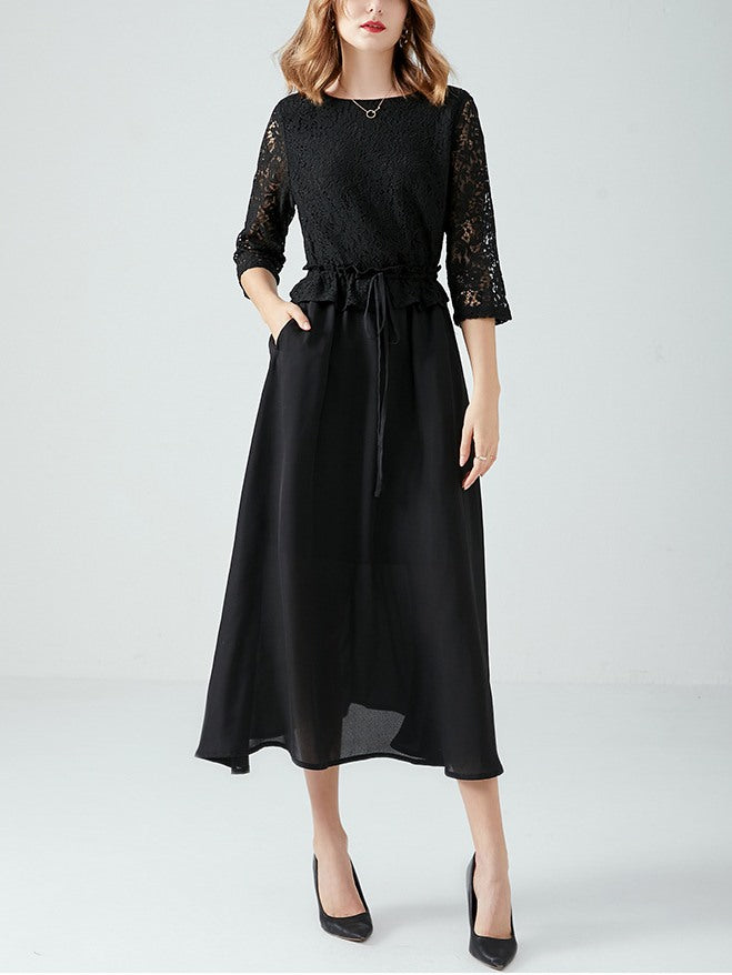 Plus Size Black Lace Midi Dress Pluspreorder Plus Size Black Lace Midi Dress Pluspreorder