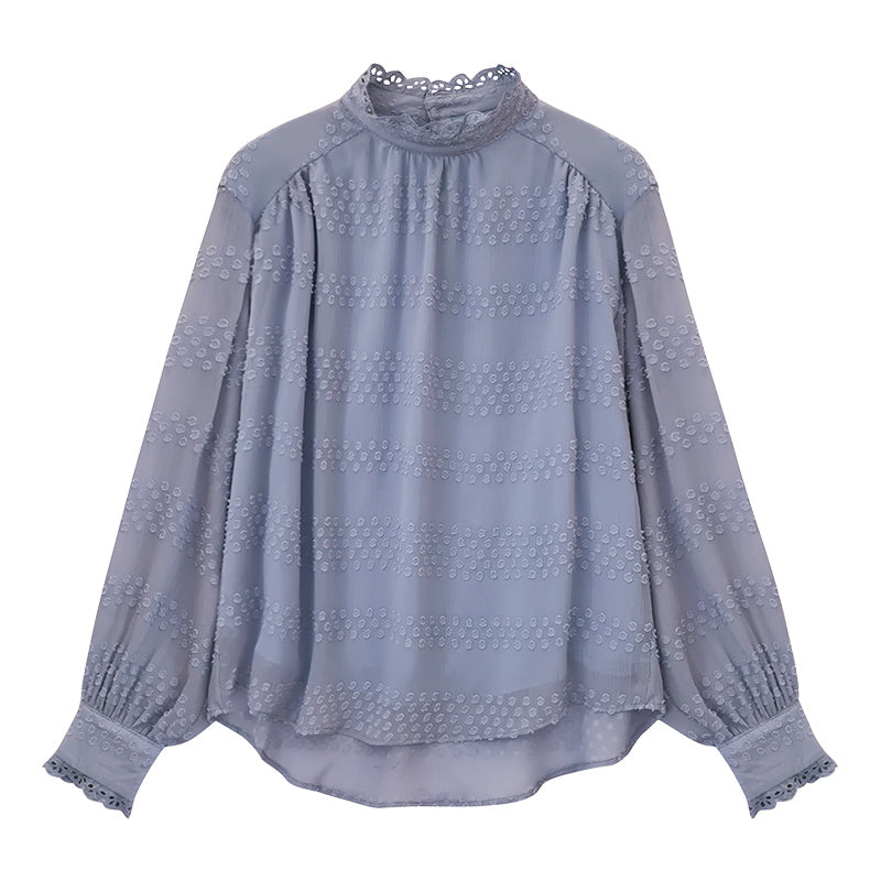 Chiffon high on sale neck blouse