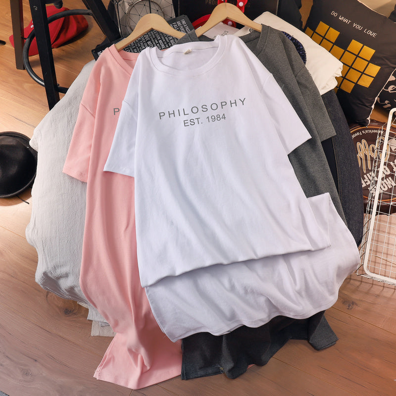 Plus Size Philosophy Cotton T Shirt Midi Dress