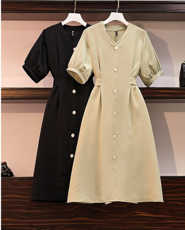 Linda Plus Size Short Sleeve Midi Dress